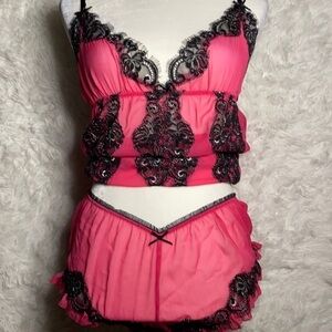 Victoria’s Secret sexy little thing pink and black set